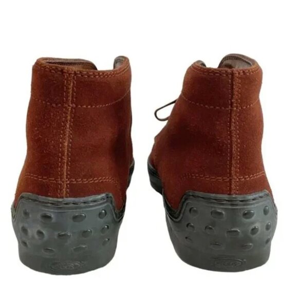 NWOT TOD'S RUST BROWN SUEDE LACE UP BOOTIES - 7,5 - Picture 3 of 5